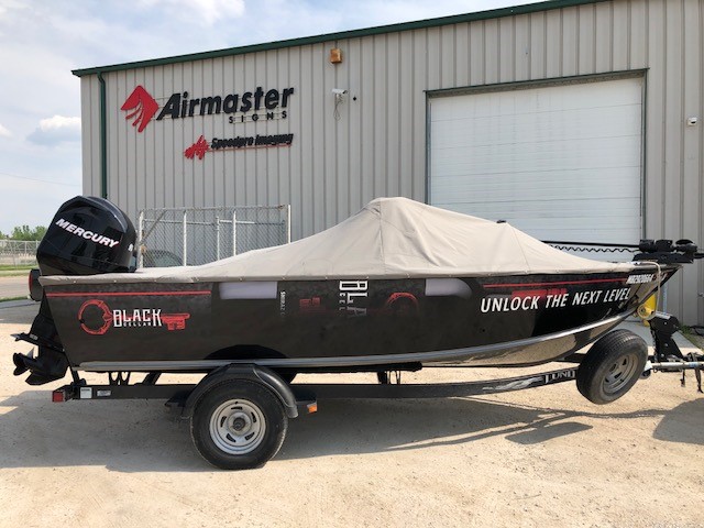 Black Cellar Wine boat wrap